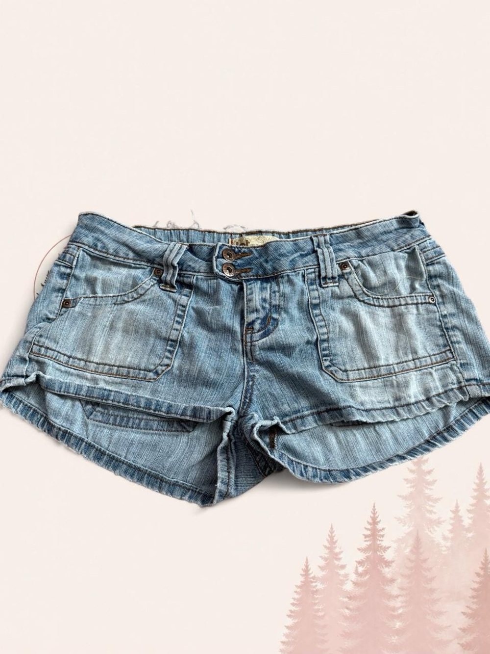 Vintage Y2K LEI Low Rise Denim Micro Shorts Size 9 Embroidered Jean Shorts